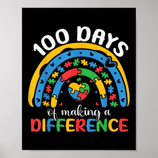 100 Dagen van School Autisme Bewustzijn 100ste Dag Poster (Voorkant)