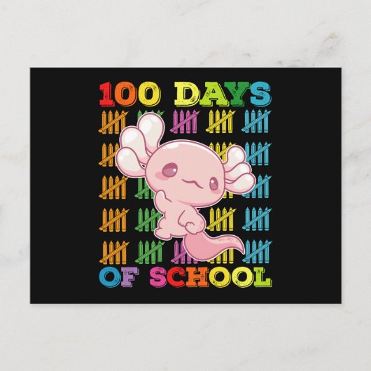 100 dagen van school Axolotl leraar Briefkaart (Voorkant)