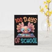 100 dagen van school Axolotl Zee 100ste dag van Kaart (Gele Bloem)
