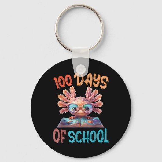 100 dagen van school Axolotl Zee 100ste dag van Sleutelhanger (Voorkant)