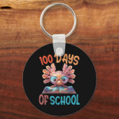 100 dagen van school Axolotl Zee 100ste dag van Sleutelhanger (Voorkant)