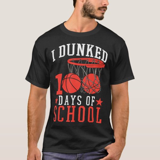 100 dagen van school basketbal Kinder T-shirt (Voorkant)