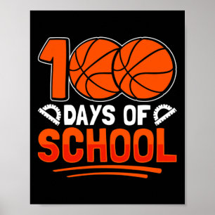 100 Dagen van School Basketbal voor Studenten Coac Poster