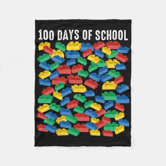 100 dagen van School Bouwstenen Master Builder Fleece Deken (Voorkant)