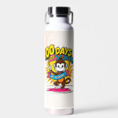 100 Dagen van School Celebration Fun Monkey Design Waterfles (Voorkant)