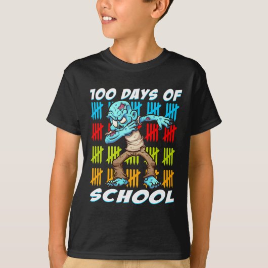 100 dagen van school dabbing Zombie Fun Dierenvrie T-shirt (Voorkant)