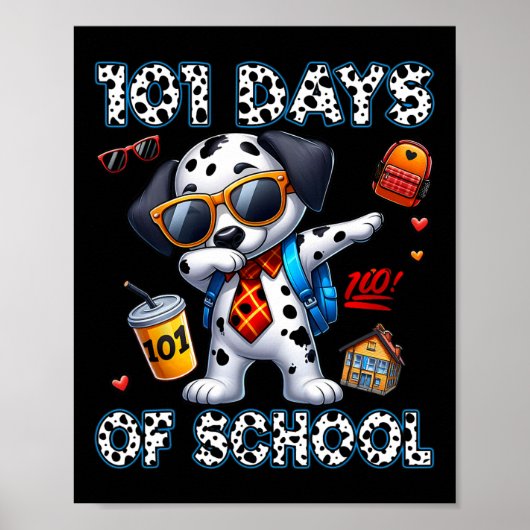 100 dagen van school Dalmatische Dog Boy Kind 100e Poster (Voorkant)