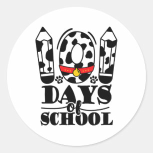 100 dagen van school Dalmatische Dog Boy Kind Ronde Sticker
