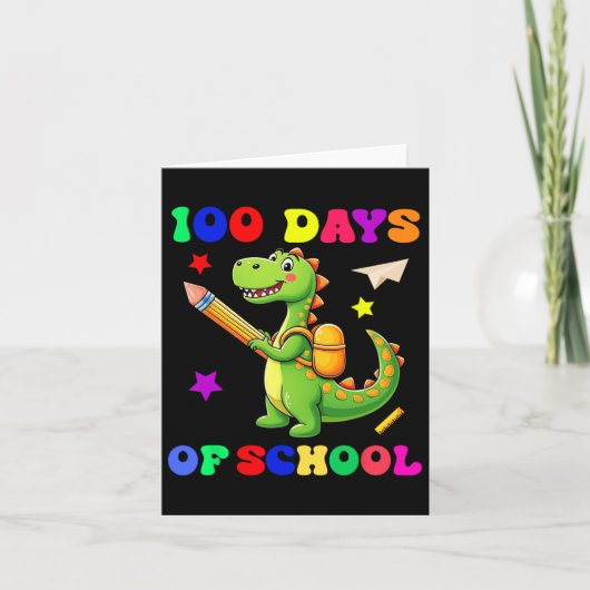 100 dagen van School Dinosaur Kindergarten Fun Des Kaart (Voorkant)
