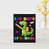 100 dagen van School Dinosaur Kindergarten Fun Des Kaart (Gele Bloem)