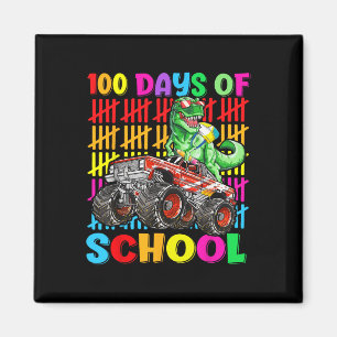 100 Dagen van School Dinosaurus Monster Truck 100e Magneet