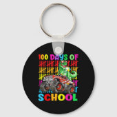 100 Dagen van School Dinosaurus Monster Truck 100e Sleutelhanger (Voorkant)