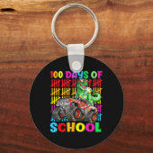 100 Dagen van School Dinosaurus Monster Truck 100e Sleutelhanger (Voorkant)