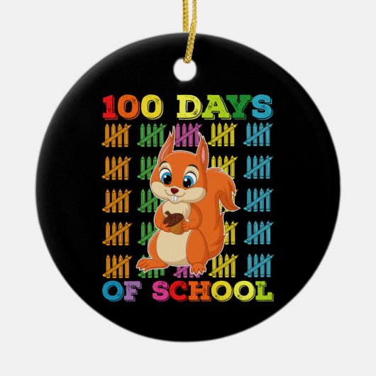 100 dagen van school eekhoorn leraar keramisch ornament (Voorkant)