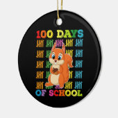 100 dagen van school eekhoorn leraar keramisch ornament (Links)