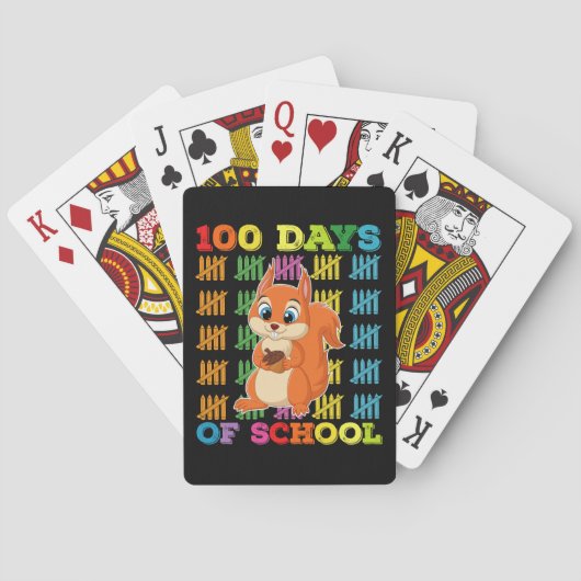 100 dagen van school eekhoorn leraar pokerkaarten (Achterkant)
