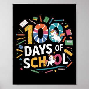 100 dagen van School Eenhoorn Thema Kinder Leraar Poster