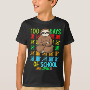 100 dagen van school en houden van het - luiaard k t-shirt