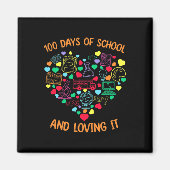 100 dagen van school en liefdevol hart met leraren magneet (Voorkant)