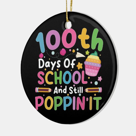 100 dagen van school en nog steeds poppin' meisje keramisch ornament (Links)
