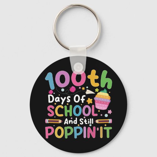 100 dagen van school en nog steeds poppin' meisje sleutelhanger (Voorkant)