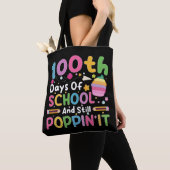 100 dagen van school en nog steeds poppin' meisje tote bag (Dichtbij)