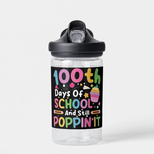 100 dagen van school en nog steeds poppin' meisje waterfles (Voorkant)