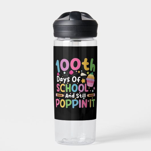 100 dagen van school en nog steeds poppin' meisje waterfles (Voorkant)
