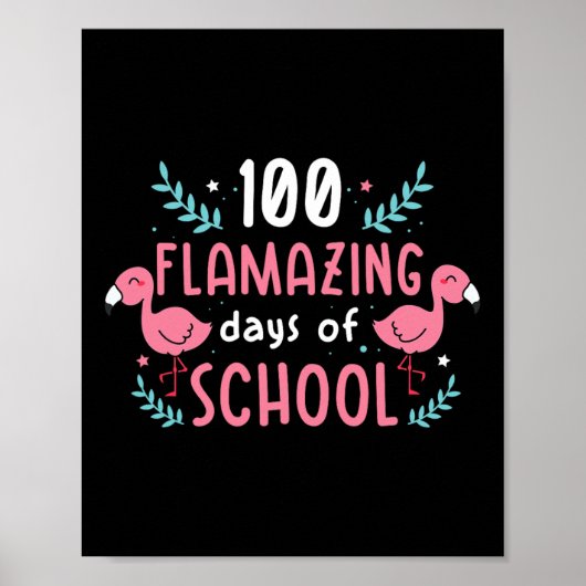 100 dagen van school flamingo leraar Kinder Poster (Voorkant)