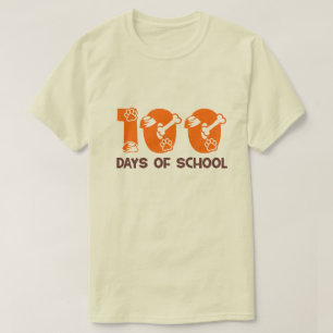 100 Dagen van School Funny Dog Botten T-shirt