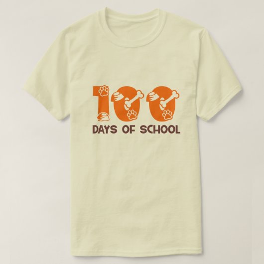 100 Dagen van School Funny Dog Botten T-shirt (Design voorkant)