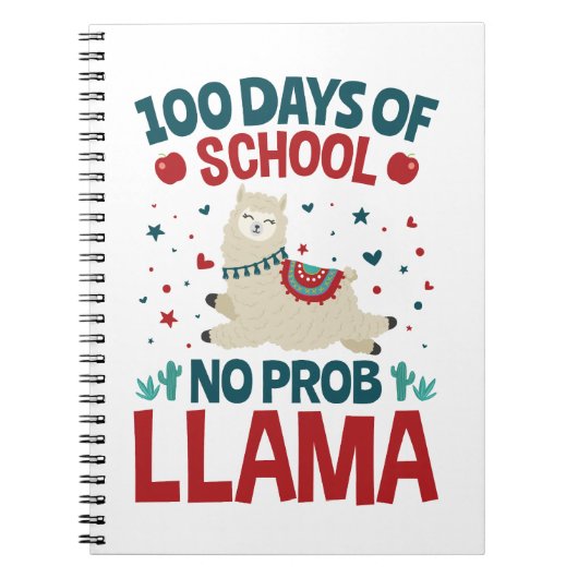 100 Dagen van School Geen Prob Llama Notitieboek (Voorkant)