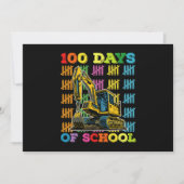100 dagen van school graafmachine school leraar kaart (Voorkant)