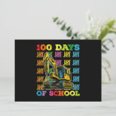100 dagen van school graafmachine school leraar kaart (Staand voorkant)