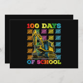 100 dagen van school graafmachine school leraar kaart (Voorkant / Achterkant)