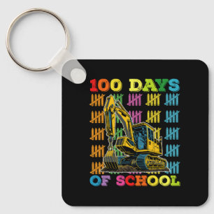 100 dagen van school graafmachine school leraar sleutelhanger