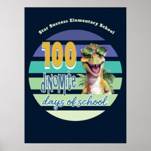 100 Dagen van School Grappige Koele Dinosaurusscho Poster