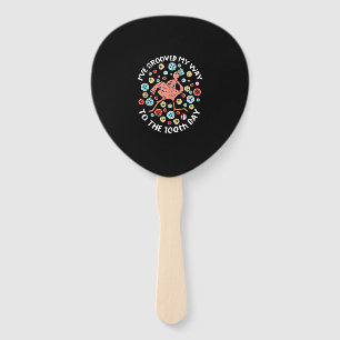 100 dagen van school groef flamingo gezichtsmasker handwaaier
