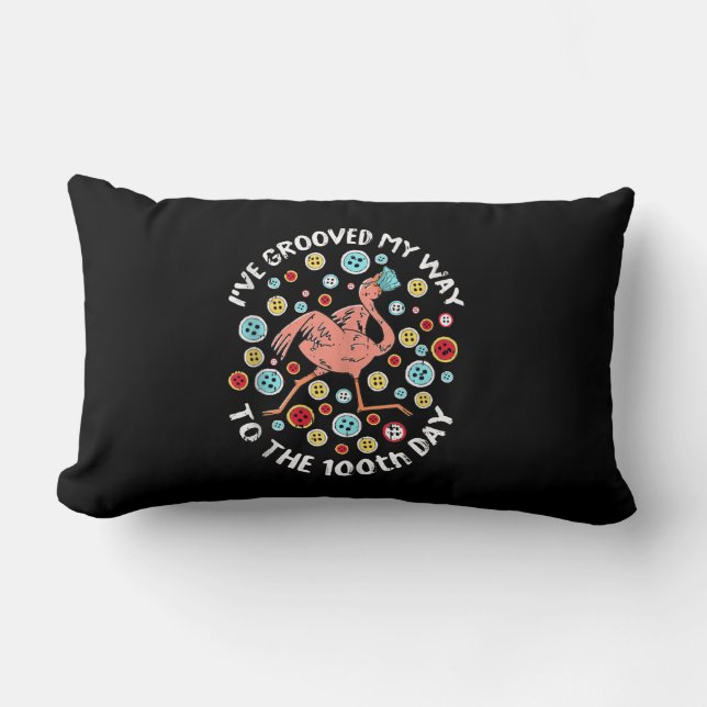 100 dagen van school groef flamingo gezichtsmasker kussen (Voorkant)