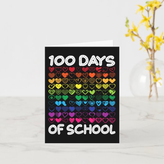 100 dagen van school hart liefde leraar of student kaart (Gele Bloem)
