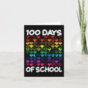 100 dagen van school hart liefde leraar of student kaart