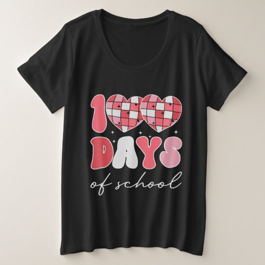 100 dagen van school  Heat Retro Gift Grote Maat T-shirt (Design voorkant)