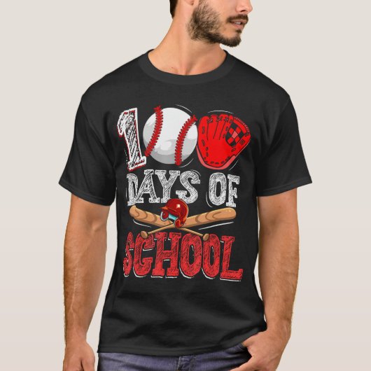 100 dagen van school honkbal 100e dag student Kind T-shirt (Voorkant)