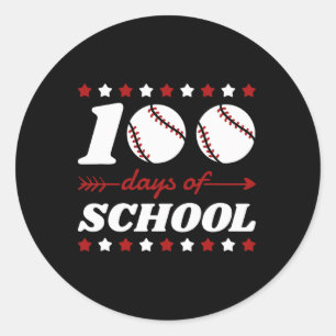 100 dagen van school honkbal liefhebbers ronde sticker