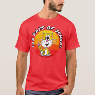 100 dagen van school kat kleuterschool leraar 2023 t-shirt