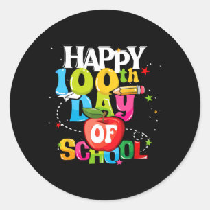 100 dagen van school Kind T-shirt Gelukkige 100ste Ronde Sticker