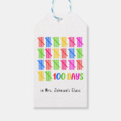 100 Dagen van School Kleurrijke Tally Mark Cadeaulabel (Voorkant)