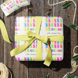 100 Dagen van School Kleurrijke Tally Mark Cadeaupapier