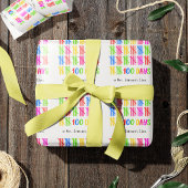 100 Dagen van School Kleurrijke Tally Mark Cadeaupapier