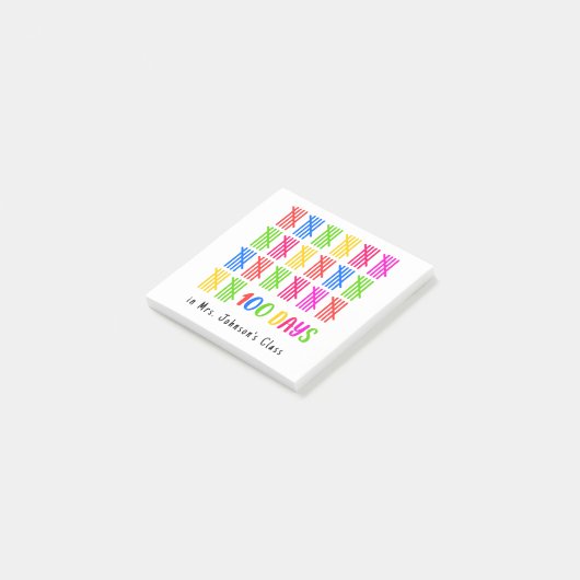 100 Dagen van School Kleurrijke Tally Mark Post-it® Notes (Schuin)